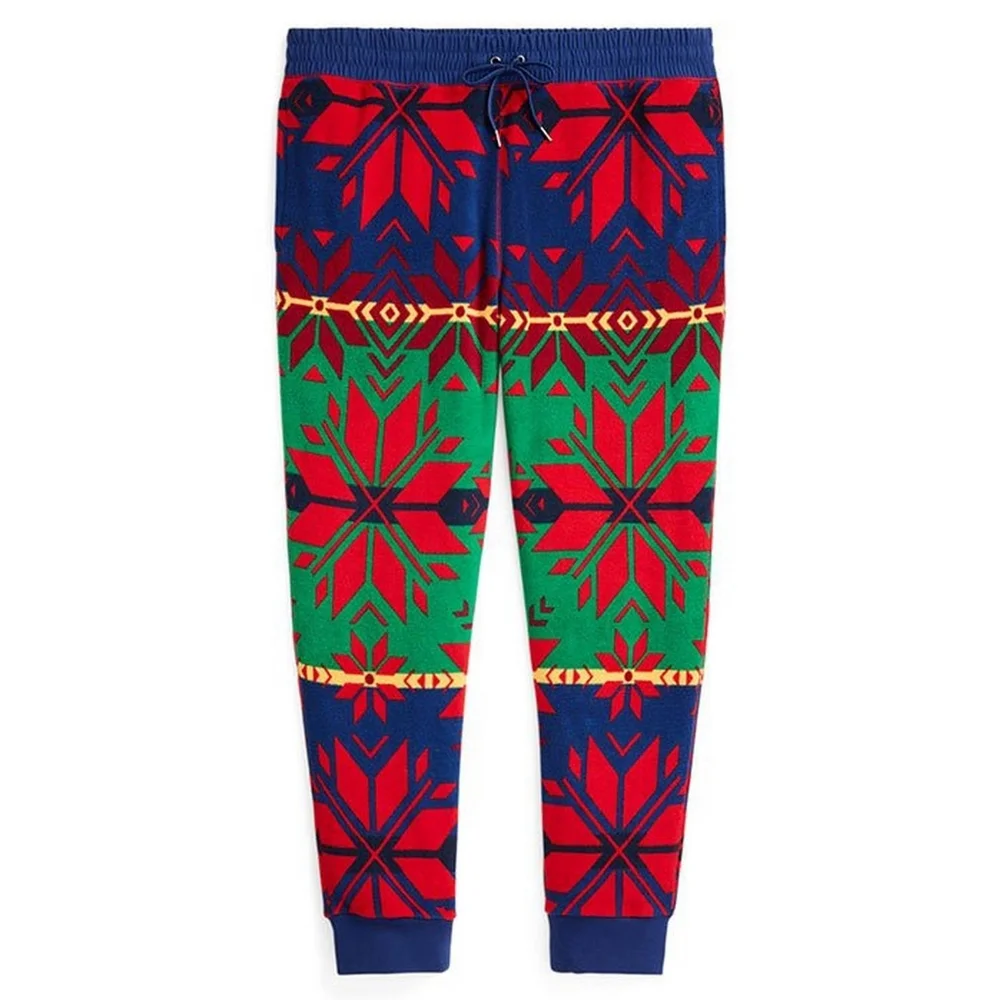 NWOT Polo Ralph Lauren L Indie Sleeze Apres Ski Aztec Fair Isle Fleece Joggers
